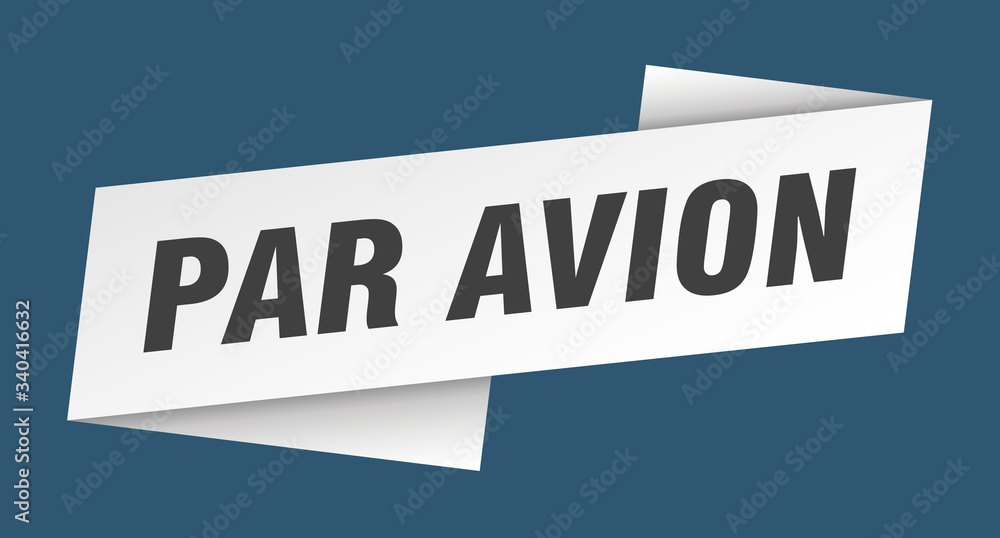 par avion banner template. par avion ribbon label sign