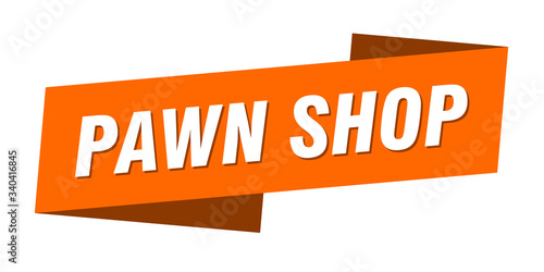 pawn shop banner template. pawn shop ribbon label sign