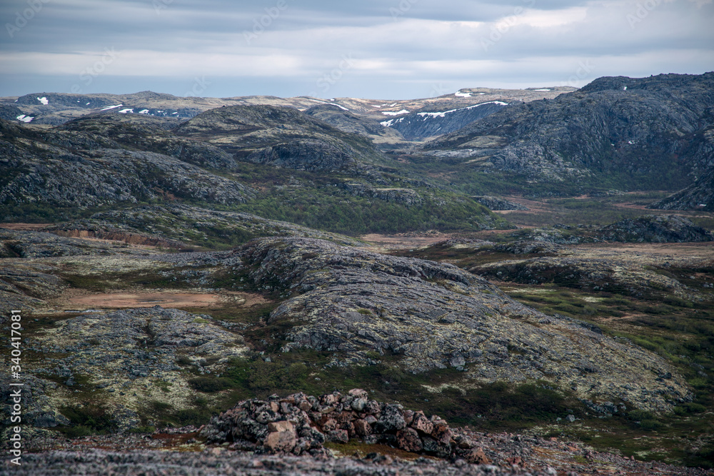 Fototapeta premium Landscapes nature of the north of Russia. Summer in the tundra. Kola Peninsula. 