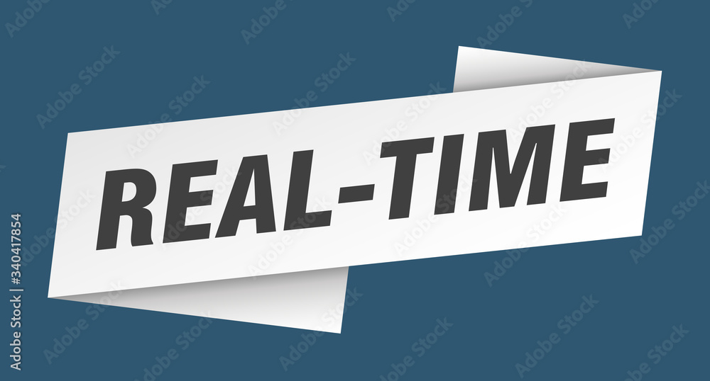 real-time banner template. real-time ribbon label sign