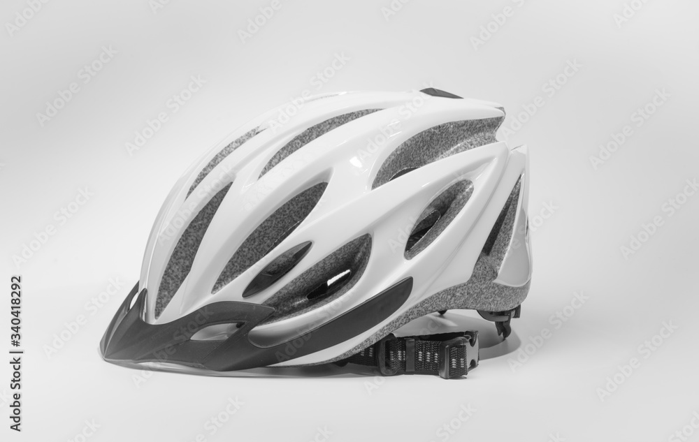 grey bicycle helmet isolated on white background grey bicycle helmet isolated on white background