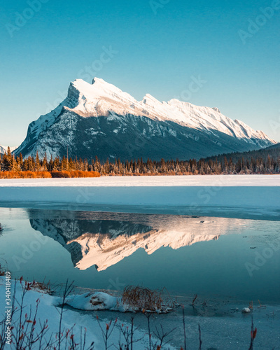 Banff Mount rundle reflection from Vermillion Lakes photo