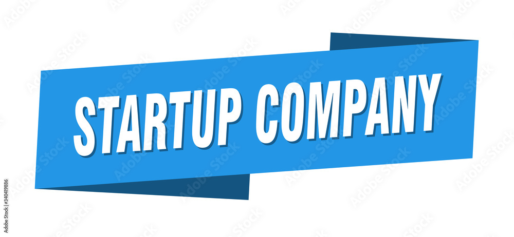 startup company banner template. startup company ribbon label sign