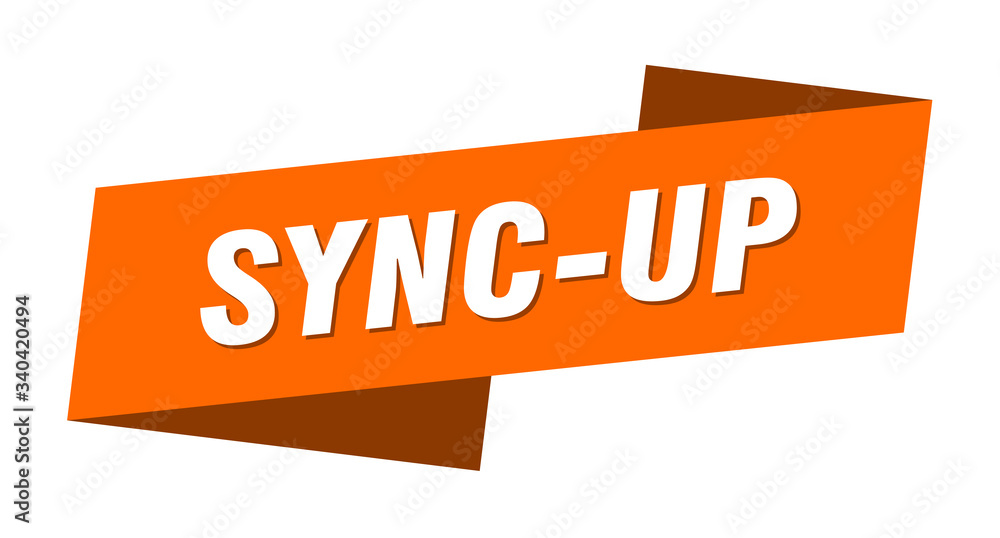 sync-up banner template. sync-up ribbon label sign sync-up banner template. sync-up ribbon label sign