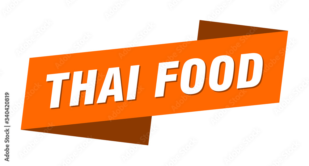 thai food banner template. thai food ribbon label sign thai food banner template. thai food ribbon label sign