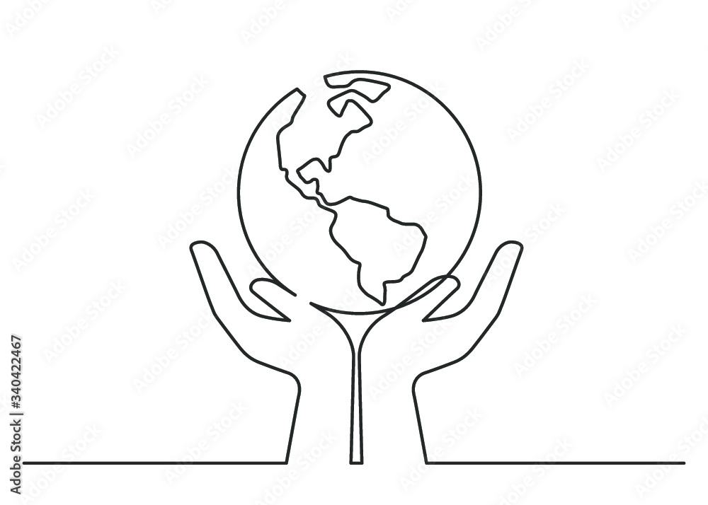 Isolated Black Outline Icon Of Planet Earth In Hands On White Background  Line Icon Of Globe And Hands Symbol Of Care Protection Save Planet Stock  Illustration - Download Image Now - iStock