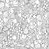 Vector seamless pattern with hand-drawn  berries.