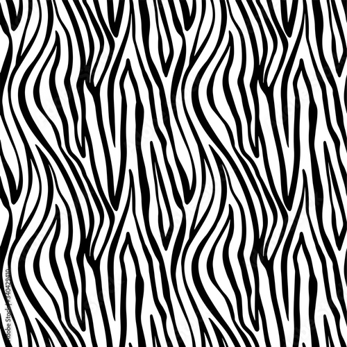 Seamless pattern abstract repeat pattern with different geometric shapes  brawn  black  white. Animal skin zebra. Exotic decorative jungle ornament made of wild animal fur prints. Zebra background