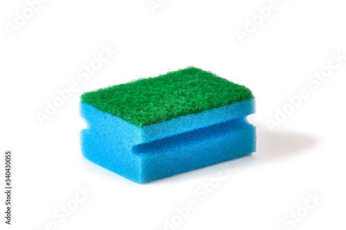 blue sponge isolated on white