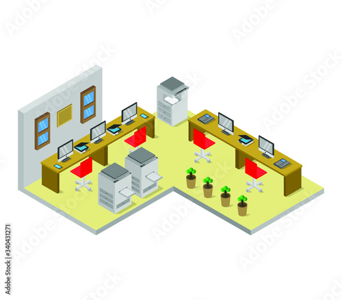 isometric office room