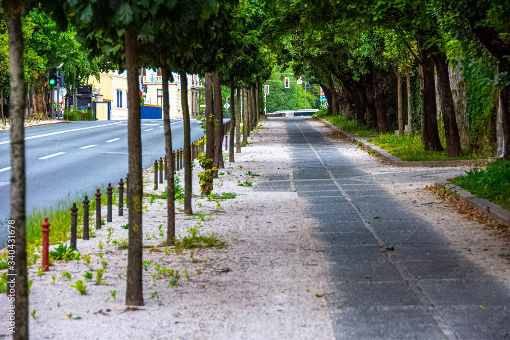 The alley near the main street in Ljubljana