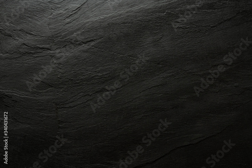 Dark grey and black slate background or texture. Flat lay top view copy space.