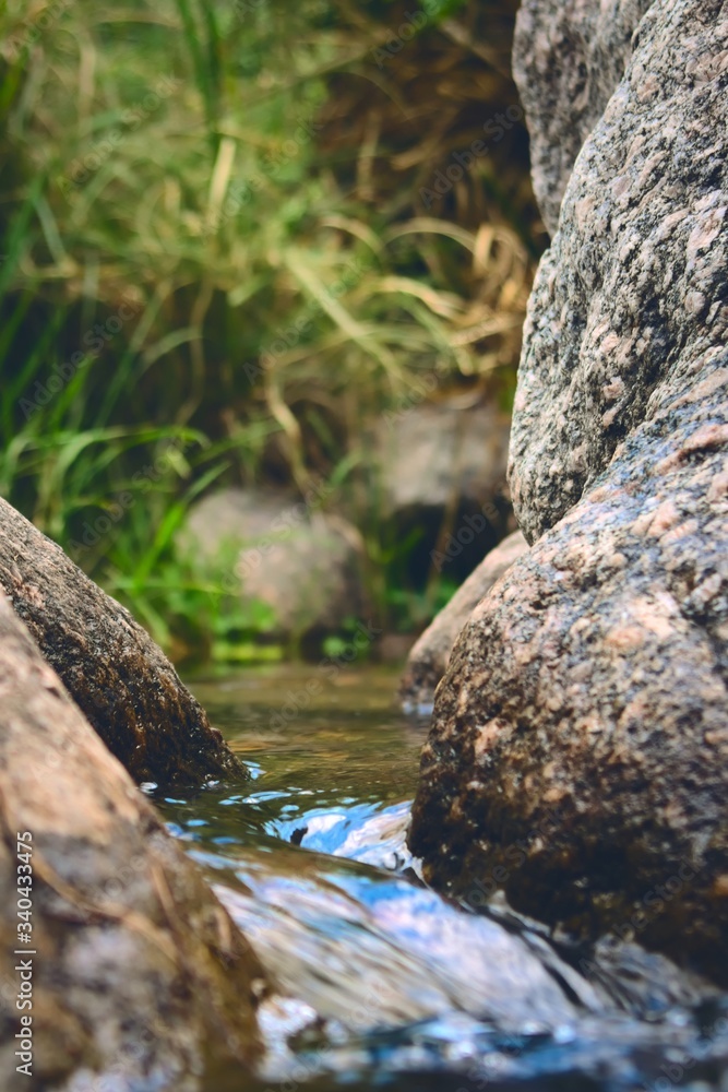 Rocky mountain creek near Potrero de los Funes, San Luis, Argentina. Close up detail. Rocky mountain creek near Potrero de los Funes, San Luis, Argentina. Close up detail.