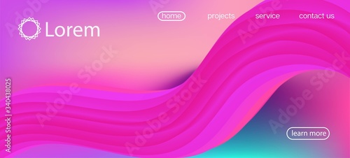 Colorful Lucid Gradient Overlay. Landing Page, Pink, Purple Background. 3d 