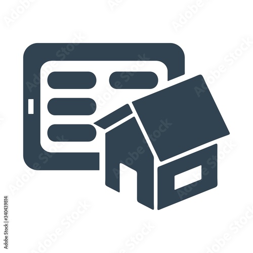 Smart house icon in flat style. Internet of things concept.