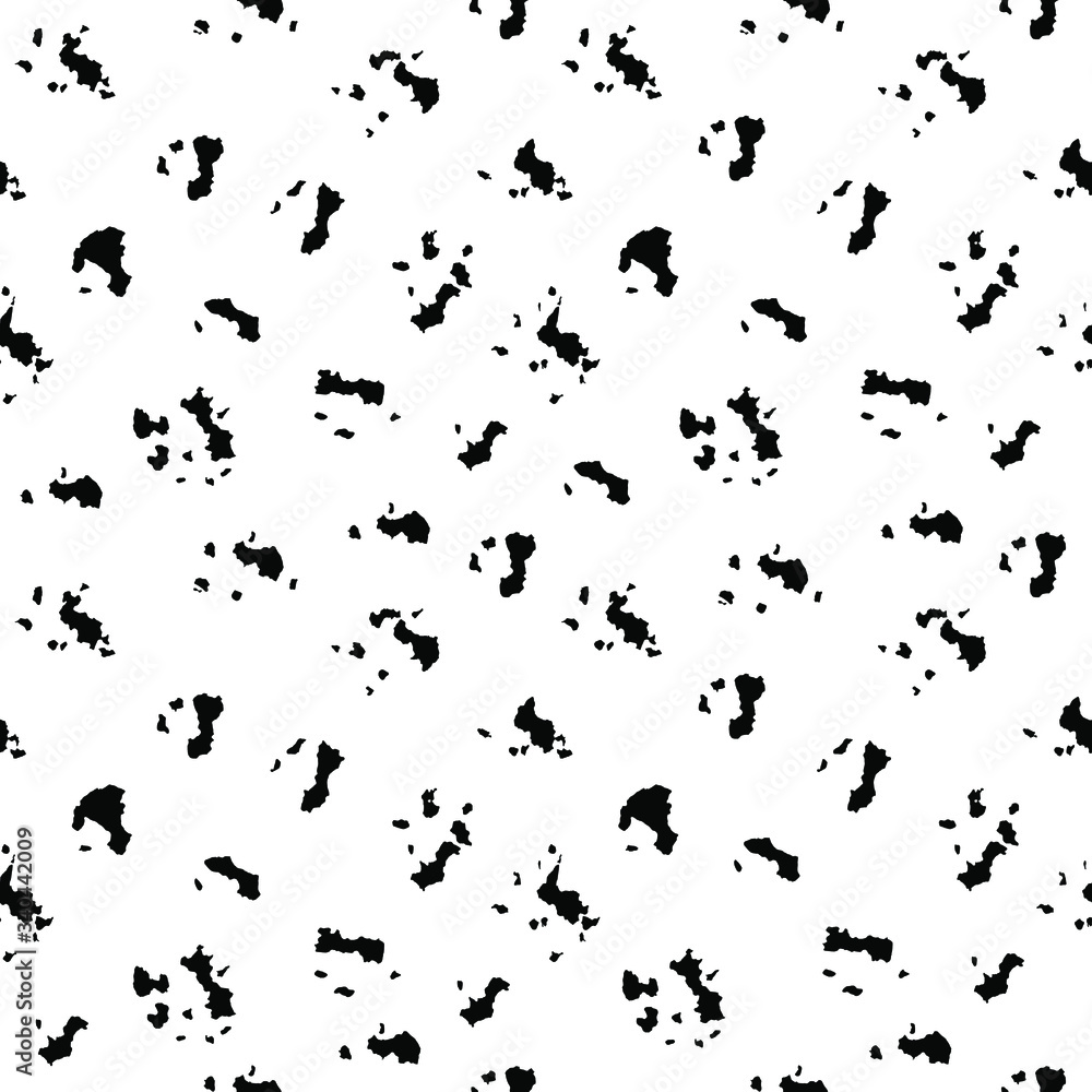 Vector seamless pattern with dry brush prints/ Hand drawn texture/ Abstract background in black and white