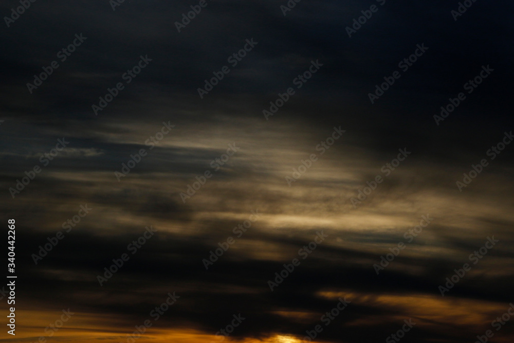 Fototapeta premium sunset afternoon landscape with clouds