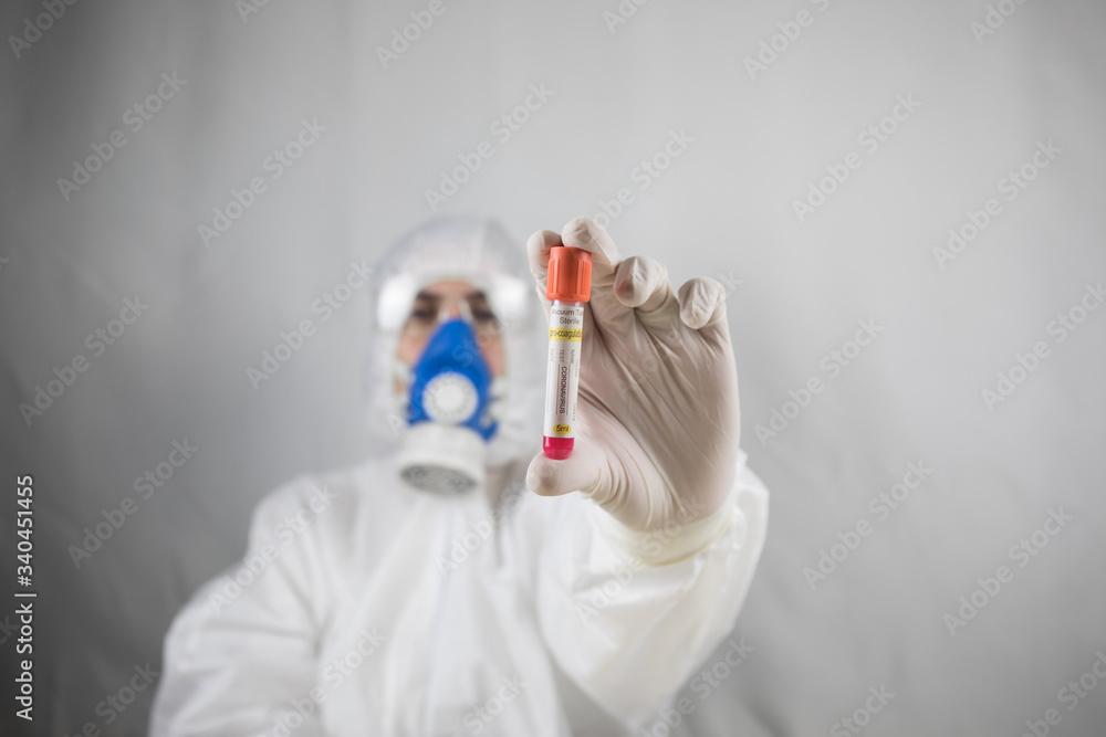 Naklejka premium Coronavirus covid 19 reseach laboratory, coronavirus covid-19 vaccine research.