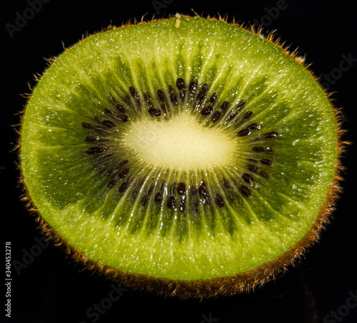 Macro shot of sliced Kiwi fruits - food photography