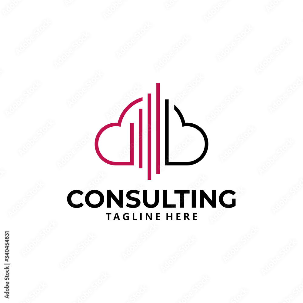 cloud consulting logo icon vector isolated
