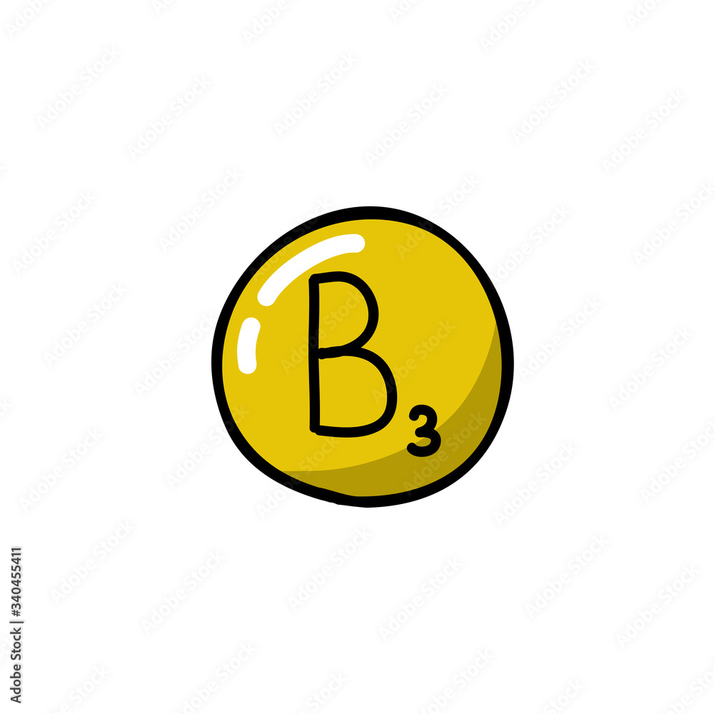 vitamin b3 doodle icon vitamin b3 doodle icon