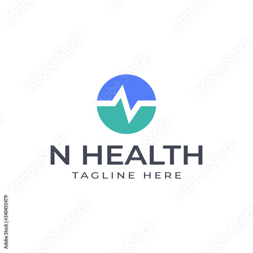 Modern professional logo design template, Letter N with health or heartbeat Free Download Modern professional logo design template, Letter N with health or heartbeat - GFXLoad