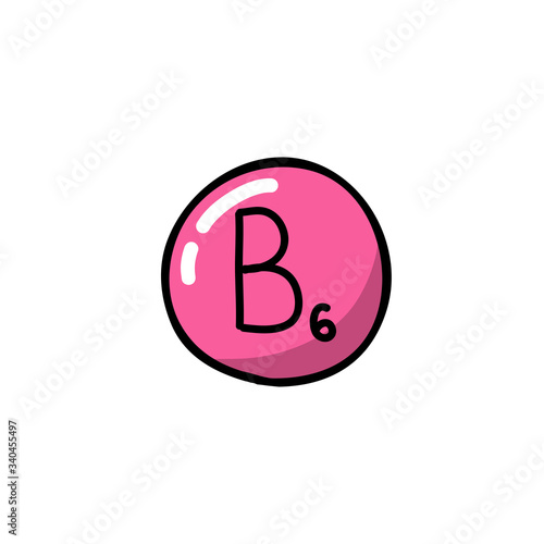 vitamin b6 doodle icon