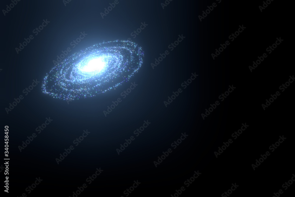 3d rendering illustration image .Abstract Spiral Galaxy. Abstract glowing swirls sparkles with particle on black background. Fantasy fractal design digital art concept 3d rendering illustration image .Abstract Spiral Galaxy. Abstract glowing swirls sparkles with particle on black background. Fantasy fractal design digital art concept