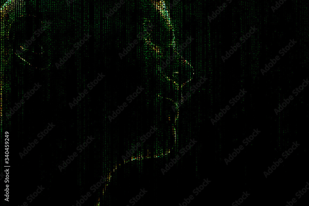 3D rendering illustration .Hacker artificial intelligence face hitech ...