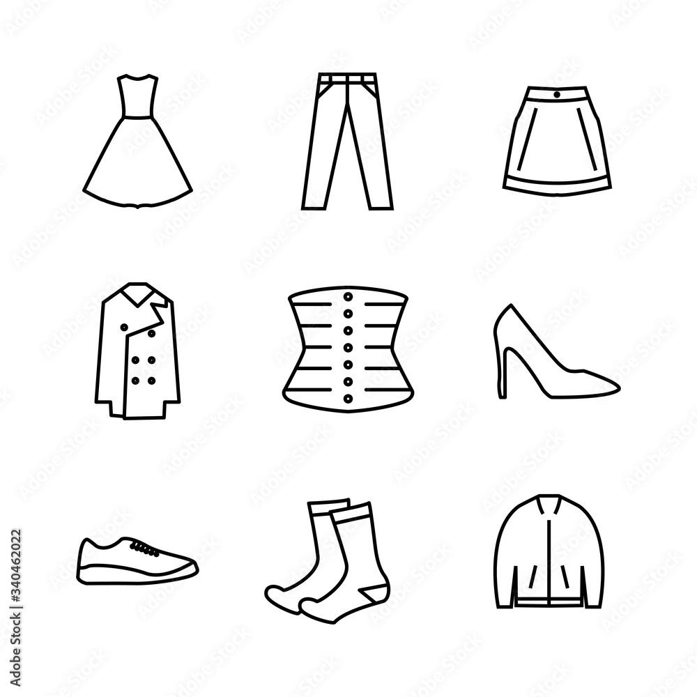 fashion icon set with ouline style vector for your web design, logo, UI. illustration fashion icon set with ouline style vector for your web design, logo, UI. illustration