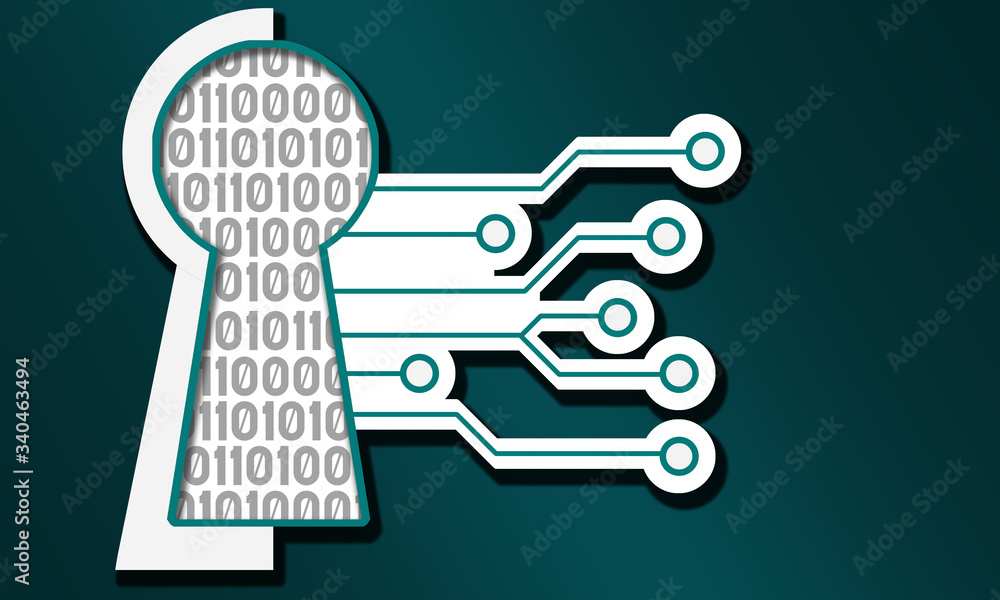 Cyber security icon isolated on blue background Cyber security icon isolated on blue background