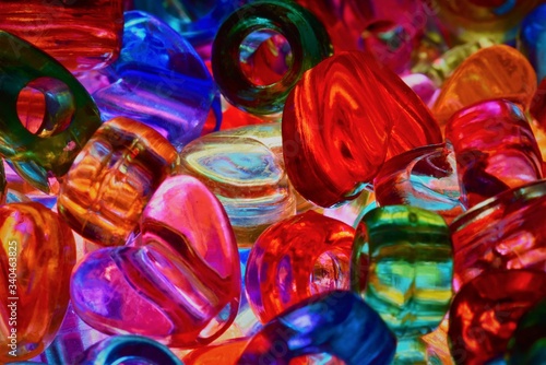 Close-up photo of multi colored art beads