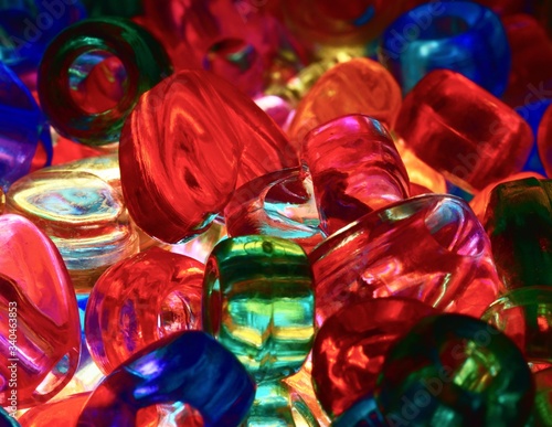 Close-up photo of multi colored art beads