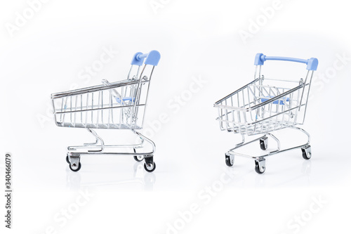 Cart for shopping in the mall isolated on white background