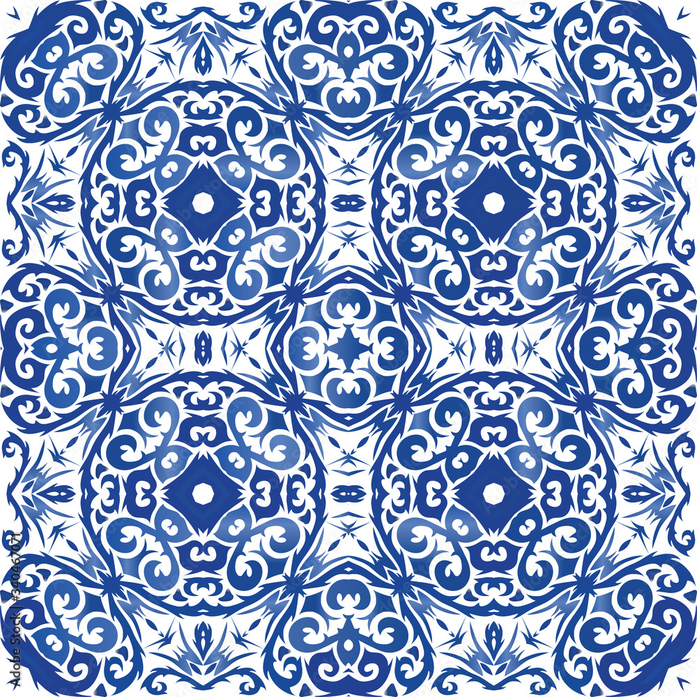 Decorative color ceramic azulejo tiles.