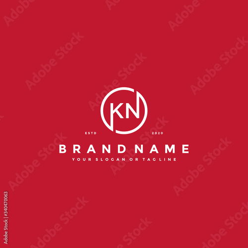 Letter KN Logo design vector