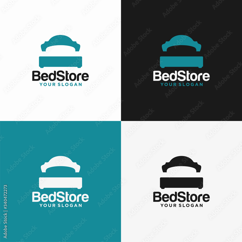 Bed Store Logo Design Vector Template Bed Store Logo Design Vector Template