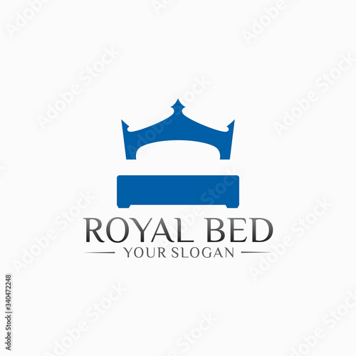 Royal Bed Logo Design Vector Template