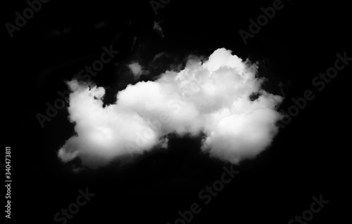 White cloud isolated on black