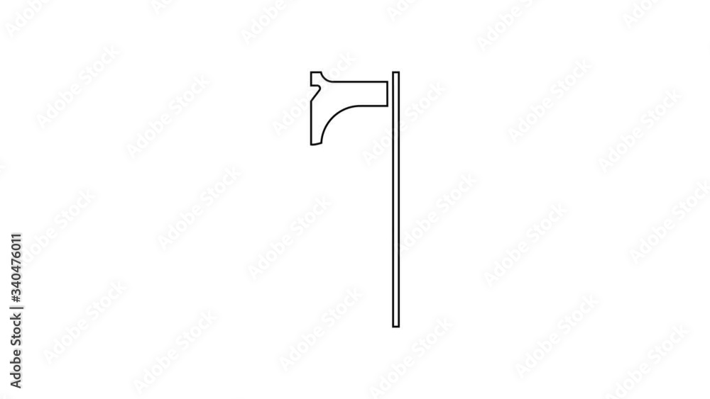 Black line Medieval axe icon isolated on white background. Battle axe, executioner axe. Medieval weapon. 4K Video motion graphic animation Black line Medieval axe icon isolated on white background. Battle axe, executioner axe. Medieval weapon. 4K Video motion graphic animation