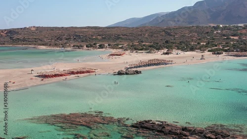 Wallpaper Mural Aerial bird's-eye view video from drone on Elafonisi sandy beach on Crete Torontodigital.ca