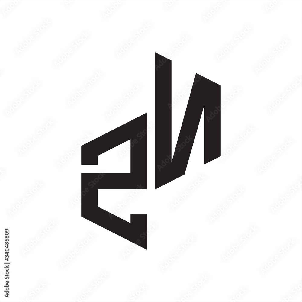 ZN Initial Letters logo monogram with up to down style ZN Initial Letters logo monogram with up to down style