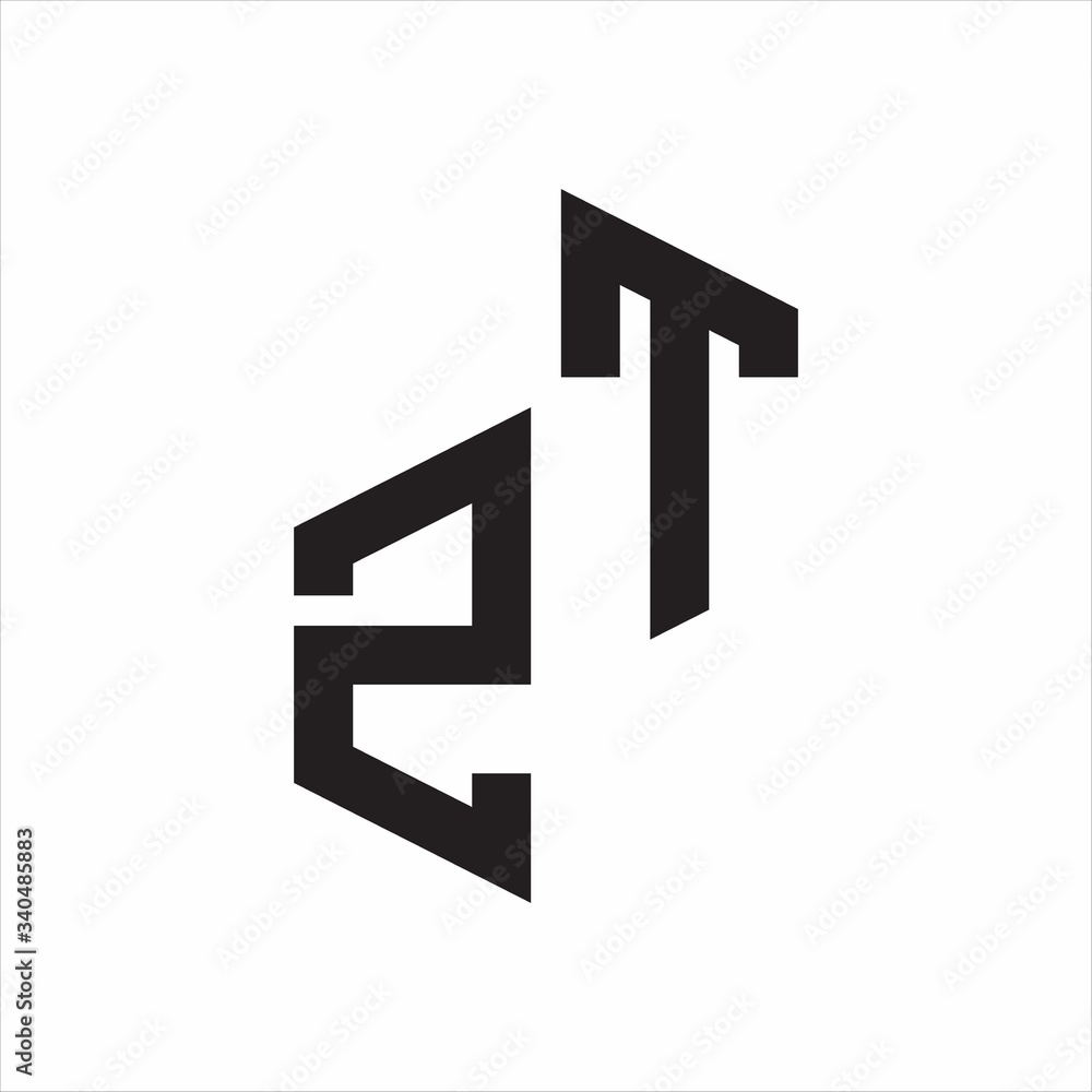 ZT Initial Letters logo monogram with up to down style ZT Initial Letters logo monogram with up to down style