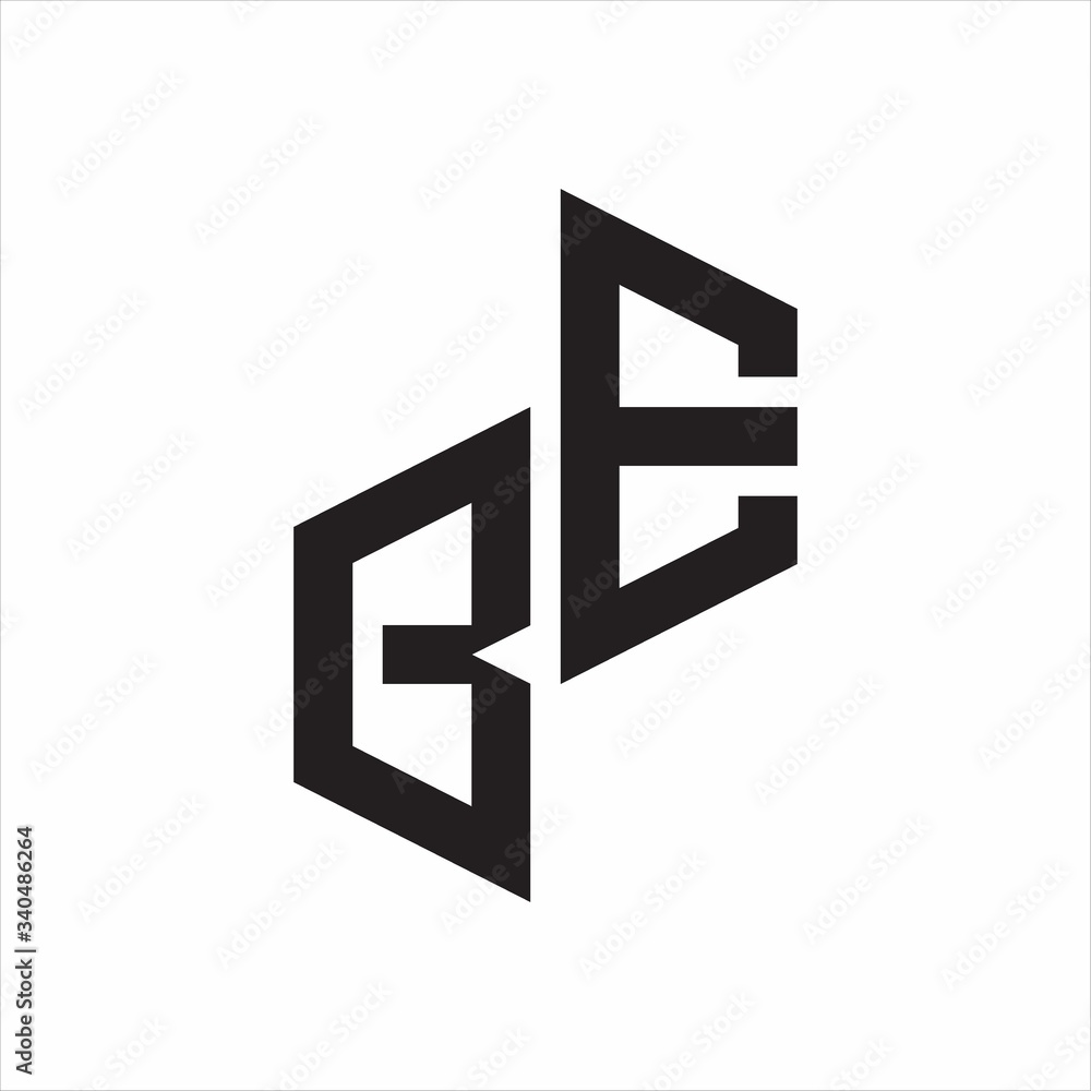 BE Initial Letters logo monogram with up to down style BE Initial Letters logo monogram with up to down style