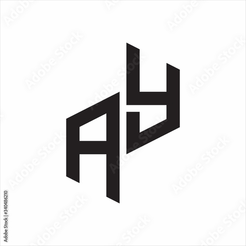 AY Initial Letters logo monogram with up to down style