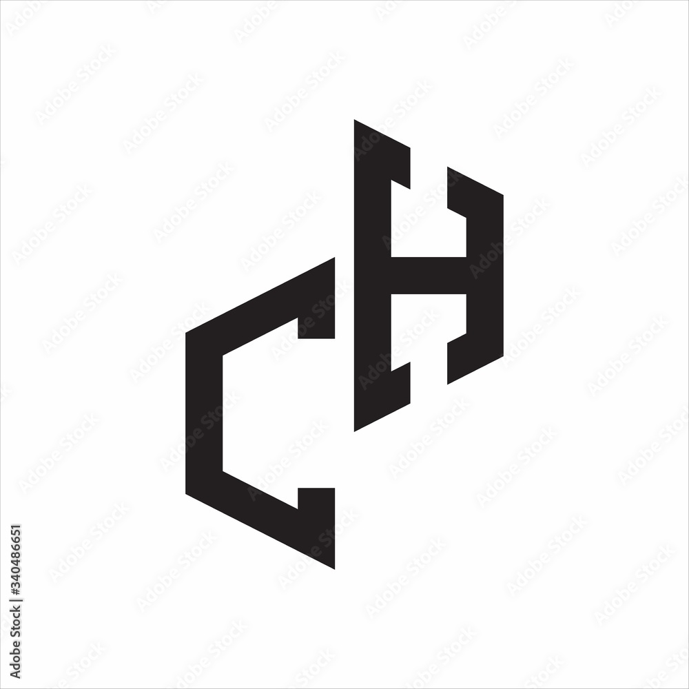 CH Initial Letters logo monogram with up to down style CH Initial Letters logo monogram with up to down style