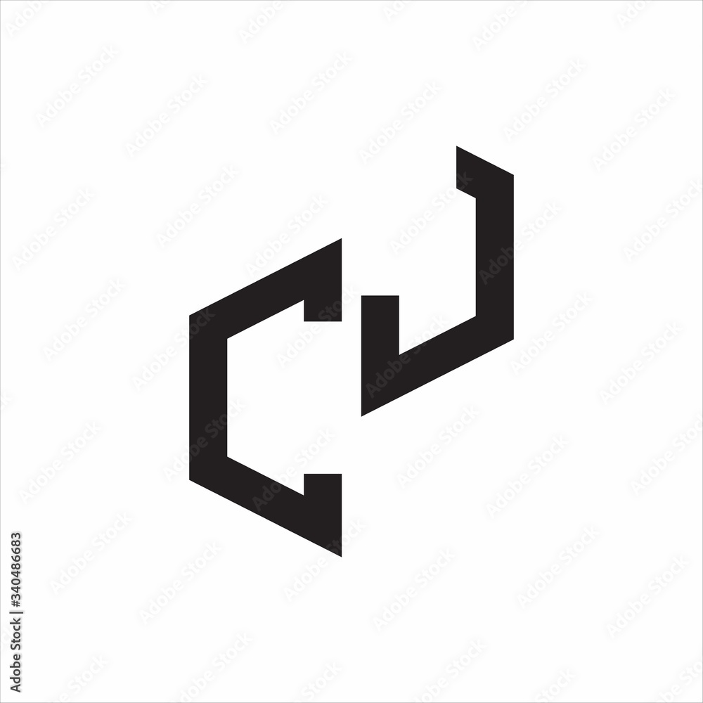 CJ Initial Letters logo monogram with up to down style CJ Initial Letters logo monogram with up to down style