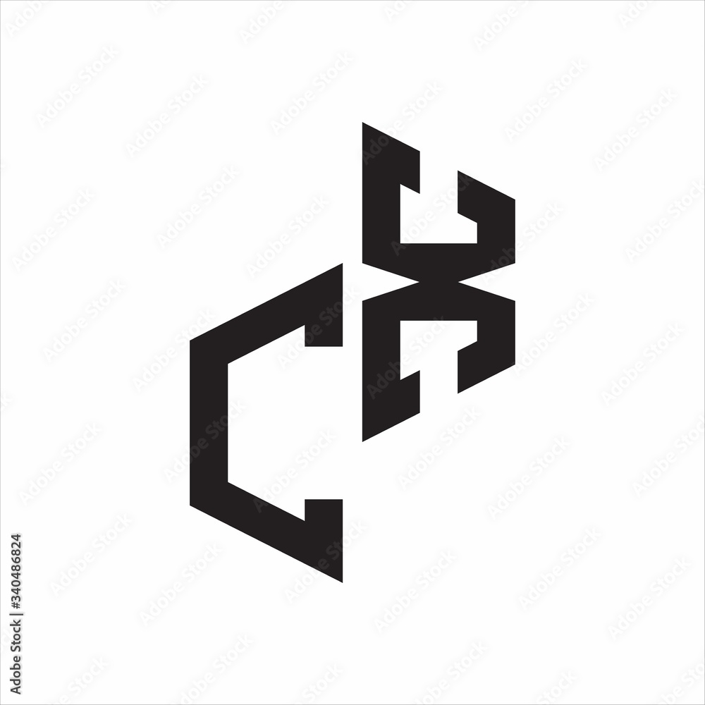 CX Initial Letters logo monogram with up to down style CX Initial Letters logo monogram with up to down style