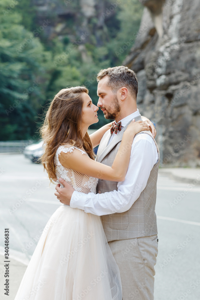 Portrait of stylish young newlyweds Portrait of stylish young newlyweds