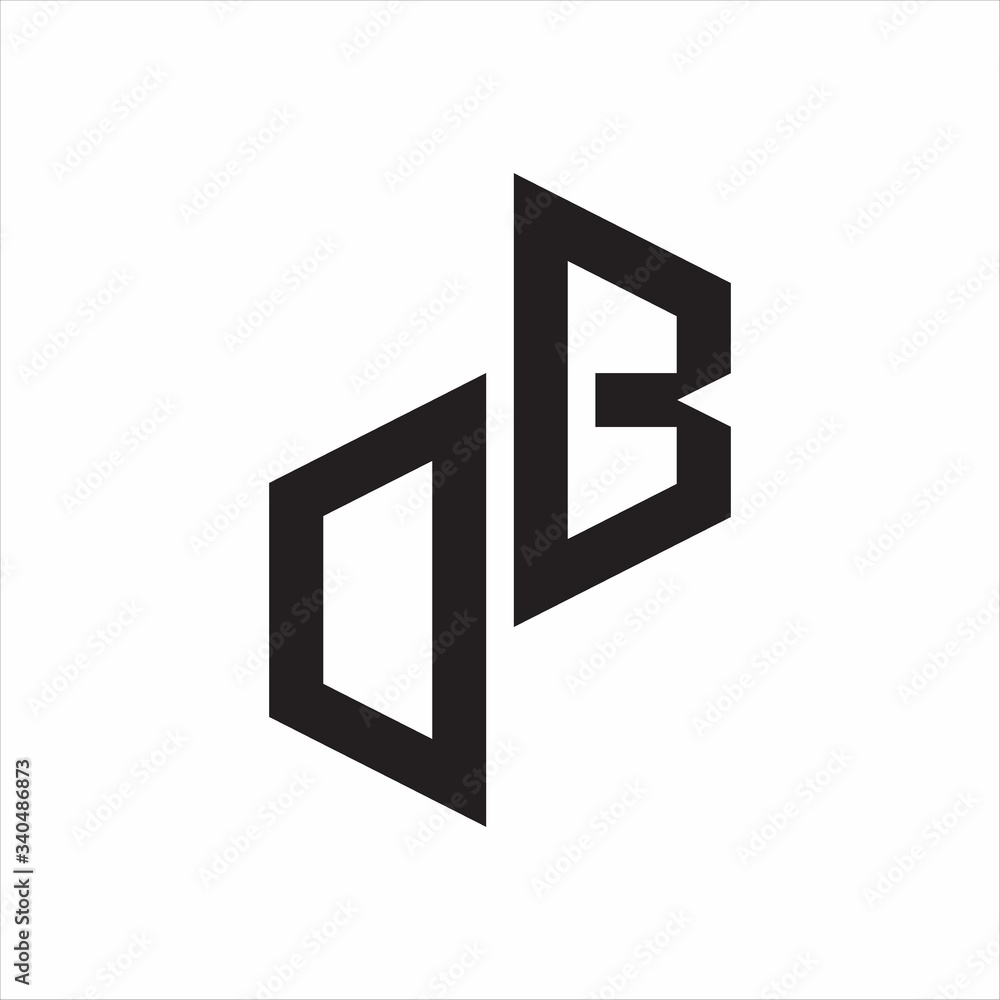 DB Initial Letters logo monogram with up to down style DB Initial Letters logo monogram with up to down style